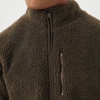 Björn Borg Fleecejacke mit Flor - Militärgrün