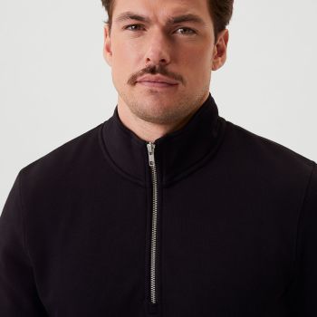 Björn Borg Centre Fleecepullover mit halbem Reißverschluss - Schwarz