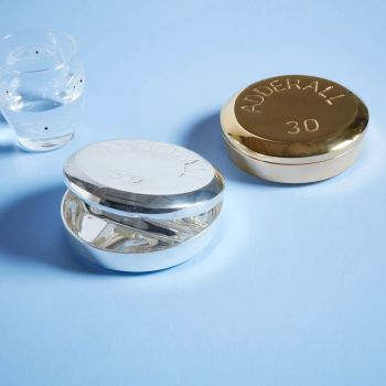 Jonathan Adler Adderall Brass Pill Box