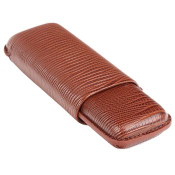 Brouk & Co Lizard Double Cigar Holder - Brown
