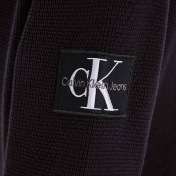 Calvin Klein Logo Badge Sweater With Zipper - Black
