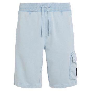 Calvin Klein Logo Badge Washed Jogging Short - Light Blue