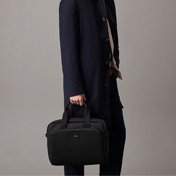 Calvin Klein Gummierte Laptop-Tasche - Schwarz