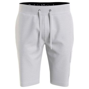 Calvin Klein Shorts mit Logo-Badge - Hellgrau