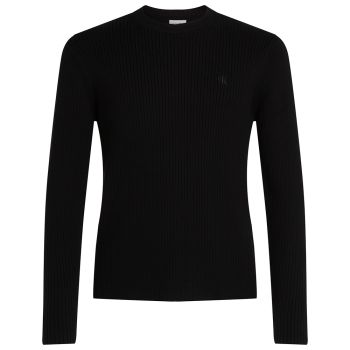 Calvin Klein Gerippter Pullover - Schwarz