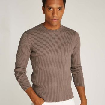 Calvin Klein Ribbed Pullover - Brown