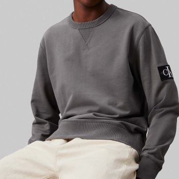 Calvin Klein Logo Badge Sweater - Dark Grey