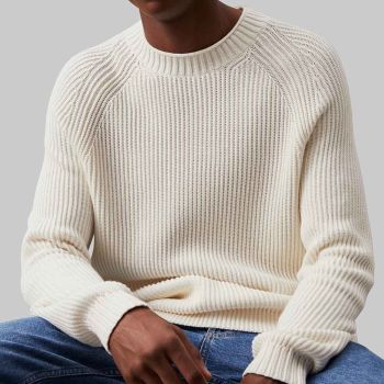 Calvin Klein Soft Utility Raglan Sweater - Off White