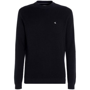 Calvin Klein Ribbed Pullover With Logo - Black