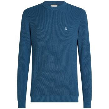 Calvin Klein Ribbed Pullover With Logo - Blue