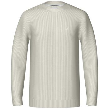 Calvin Klein Ribbed Pullover With Logo - Off White