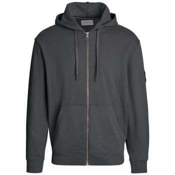 Calvin Klein Logo Badge Hoodie With Zipper - Dark Grey