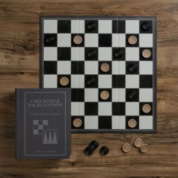 Dame & Backgammon Vintage Bücherregal Edition