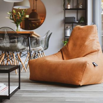 Extreme Lounging B-Bag Indoor-Sitzsack in Lederoptik - Cognacbraun