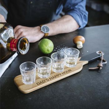 Father's Day Serving Paddle & Shot Glasses