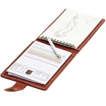 Modest Vintage Player Leather Golf Scorcard Holder - Heritage Brown 