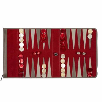 Hector Saxe Backgammon Travel Set - Red