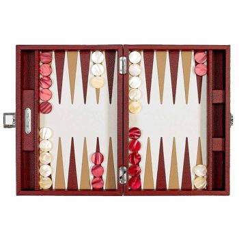 Hector Saxe Backgammon En Cuir - Bordeaux