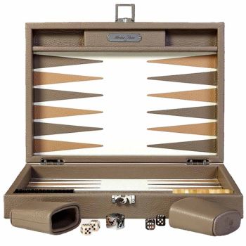 Hector Saxe Leder Backgammon - Taupe