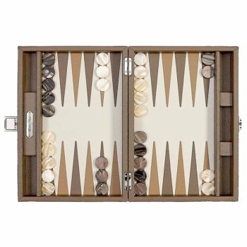 Hector Saxe Leder Backgammon - Taupe