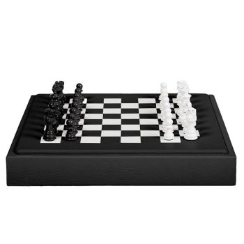 Hector Saxe Schachset aus Leder - Schwarz