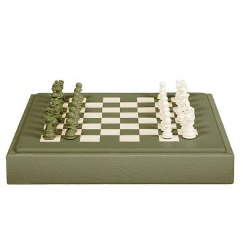 Hector Saxe Schachset Aus Leder - Kaki