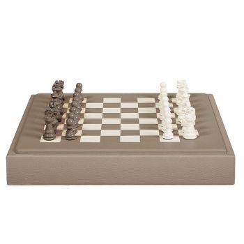Hector Saxe Leder Schachset - Taupe