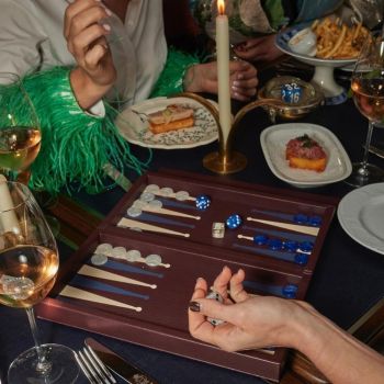 House of Nobilique Leren Backgammon Koffer - Bordeaux