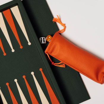 House of Nobilique Lederheftchen Backgammon - Grün