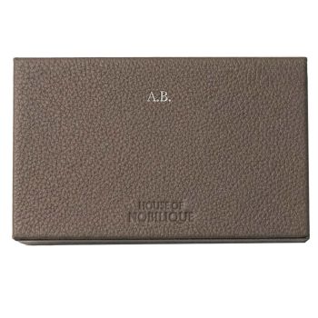 House of Nobilique Leather Card Box - Taupe