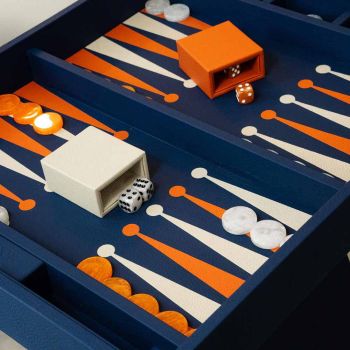 House of Nobilique Leather Game Table - Blue