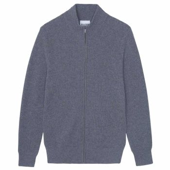 Kujten Allan Kaschmir Strickjacke mit Trucker-Ausschnitt - Grau