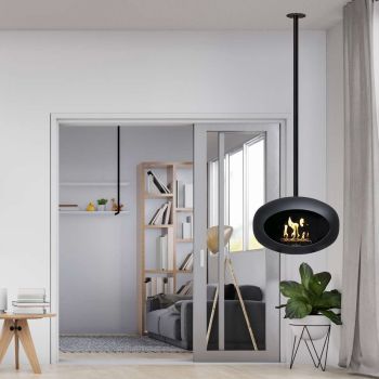 Le Feu Bio-Kamin Schwarz Sky 140 - Schwarzer Pfahl