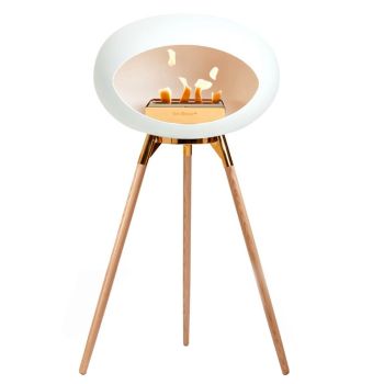 Le Feu Bio-Kamin Weiß Ground Wood High - Soaptreated Eiche - Rosegold