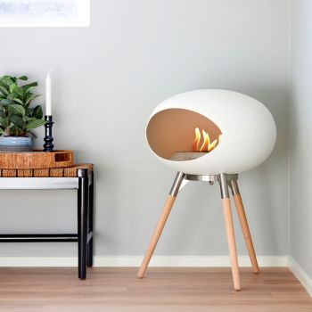 Le Feu Bio-Kamin Weiß Ground Wood Low - Soaptreated Eiche