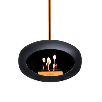 Le Feu Bio-Kamin Schwarz Sky 120 - Rosegold Pfahl