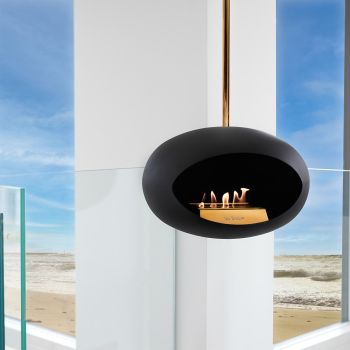 Le Feu Bio-Kamin Schwarz Sky 120 - Rosegold Pfahl
