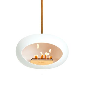 Le Feu Bio-Kamin Weiß Sky 140 - Rosegold Pfahl