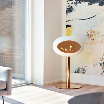 Le Feu Bio-Kamin Weiß Ground Steel Low - Rosegold