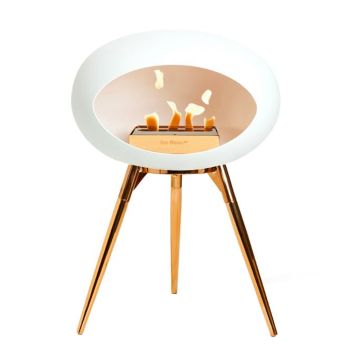 Le Feu Bio-Kamin Weiß Ground Low - Rosegold
