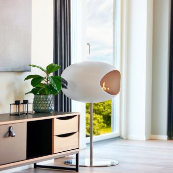 Le Feu Bio-Kamin Weiß Ground Steel Low - Rostfreier Stahl