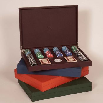 House of Nobilique Leder-Poker-Set - Bordeaux