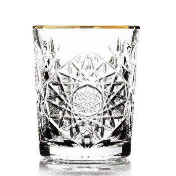 Libbey Hobstar tumbler golden rim