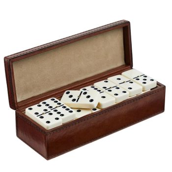 Life Of Riley Leather Dominoes Box