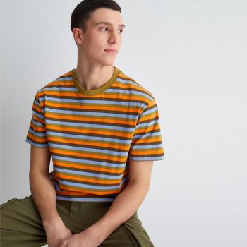 Liu Jo Gestreiftes T-Shirt - Militärgrün