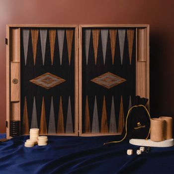 Manopoulos Backgammon-Set Aus Amerikanischem Nussbaum - Eiche braun