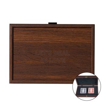 Manopoulos Playing Cards Case - Dark Brown Wood - Valentine’s Edition