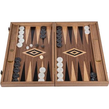 Manopoulos American Walnut Backgammon Set