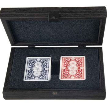 Manopoulus Playing Cards Case - Dark Brown Wood