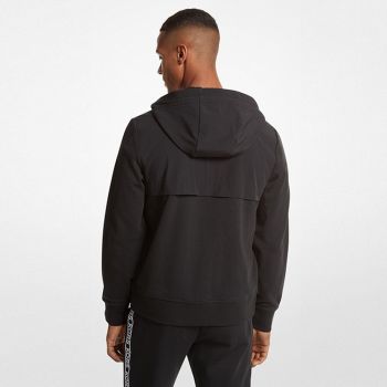 Michael Kors Logo Tape Reißverschluss Hoodie - Schwarz